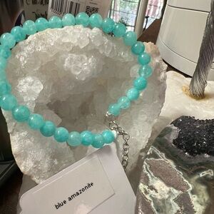Handmade. Blue Amazonite Beaded Bracelet